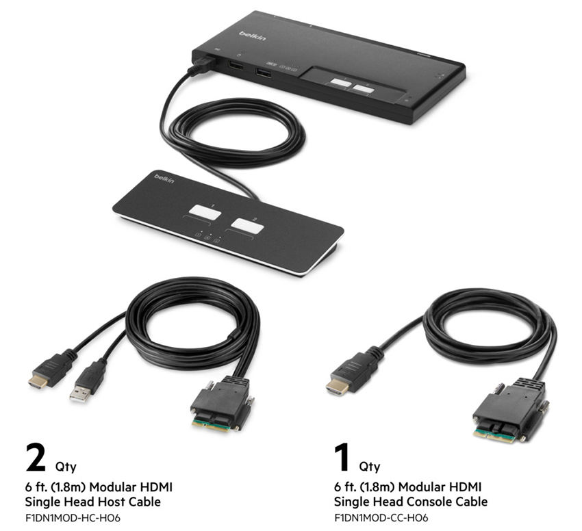 You Recently Viewed Belkin F1DN102MOD-HH-4 2-Port Single HDMI Modular KVM Switch Image